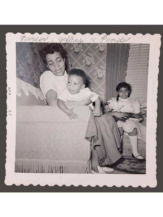 Other - Vintage Black White Family Photo April 1957 African American Mother Son Daughter